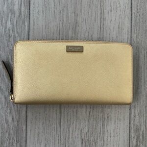 Kate Spade Spencer Metallic Slim Continental wallet.